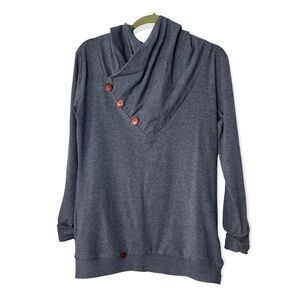 Merry Furs Heathered Gray Long Sleeve Top Knit Tunic. Size Medium